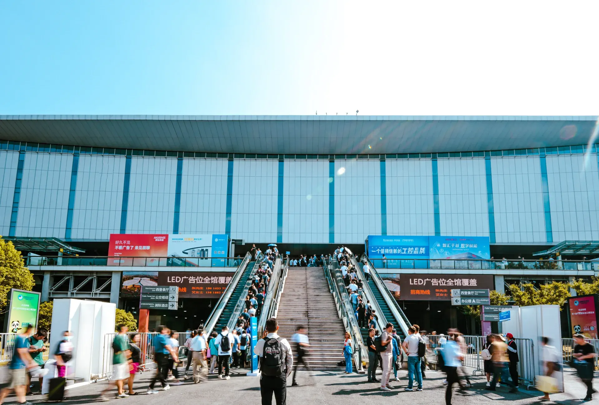 Visitors arriving at a major Chinese exhibition